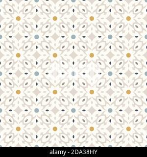 Floor tiles - seamless vintage pattern with quatrefoils. Seamless vector background. Plain colors - easy to recolor. Stock Vector