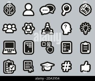 Quiz Or Pop Quiz Icons Black & White Set Big Stock Vector Image & Art ...