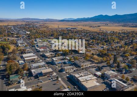 SUSANVILLE, CALIFORN, UNITED STATES - Nov 04, 2020: Views over the town of Susanville and Honey Lake Valley in Lassen County, California. Stock Photo