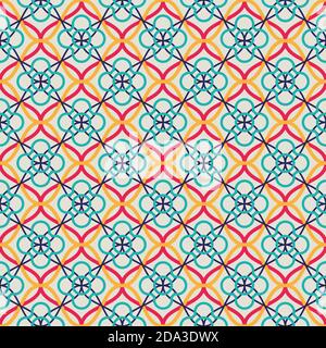 Traditional arabic tangled lattice pattern. Seamless vector background. Stock Vector