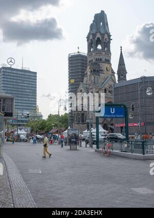 Berlin, Germany, Tuesday, 28th  August 2018, View, Kaiser Wilhelm Memorial Church, Breitscheidplatz,  © Peter SPURRIER  28/08/2018 Stock Photo