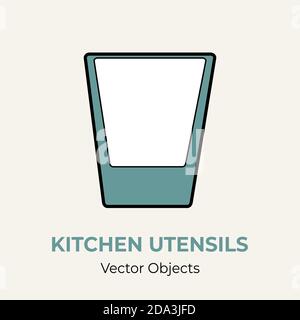 Shot glass simple form vector illustration. Vector line illustration isolated logo icon bar menu banner glassware logo Stock Vector