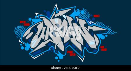 Abstract Hiphop Graffiti Style Word Urban Vector Typography Illustration Stock Vector