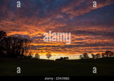 Dramatic Sky over Upper Bavaria Stock Photo
