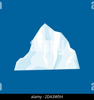 Iceberg vector illustration isolated on white background in a cartoon flat style.  Stock Vector