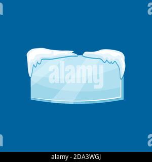 Snow frozen icicle rectangle banner with snow drifts vector Stock Vector