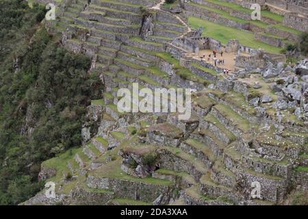 Peru, Machu Picchu. Rock Quarry And Terraced Hillside Stock Photo - Alamy