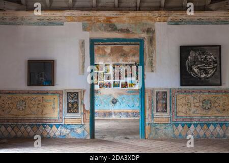 Cuba, Trinidad, Plaza Mayor, Interior of Galeria de Arte Stock Photo