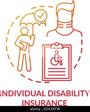 Individual disability insurance concept icon Stock Vector
