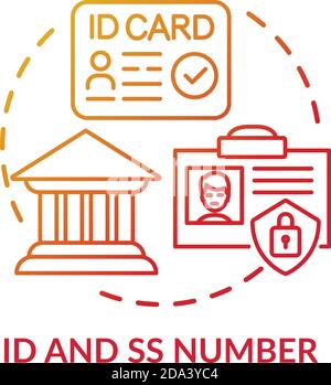 ID and SS number concept icon Stock Vector