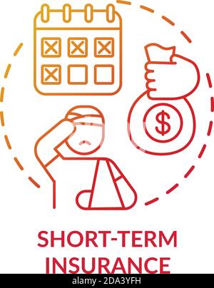 Short term insurance concept icon Stock Vector