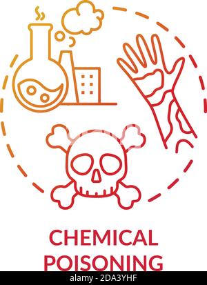 Chemical poisoning concept icon Stock Vector