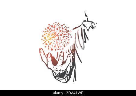 Scientific research, physics concept sketch. Hand drawn isolated vector Stock Vector