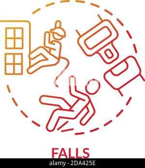 Falls concept icon Stock Vector