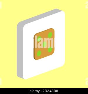 Dice 5 Simple vector icon. Illustration symbol design template for web mobile UI element. Perfect color isometric pictogram on 3d white square. Dice 5 Stock Vector