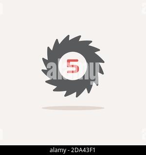 Hurricane. Category five. Fifth rate. Color icon with shadow. Weather glyph vector illustration Stock Vector