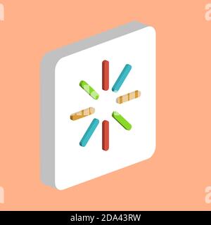 loading Simple vector icon. Illustration symbol design template for web mobile UI element. Perfect color isometric pictogram on 3d white square. loadi Stock Vector