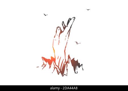 Liberty, autonomy, determination concept sketch. Hand drawn isolated vector Stock Vector