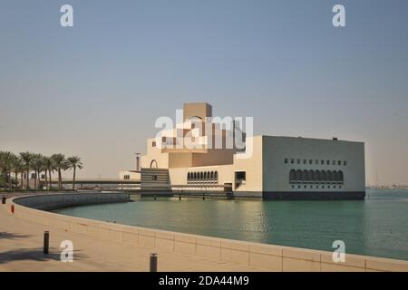 View of Museum of Islamic Arts, it is one of the main tourist attraction of Qatar. Stock Photo