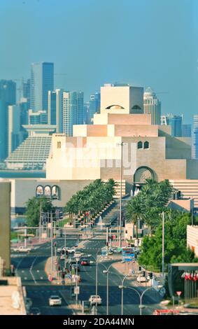 View of Museum of Islamic Arts, it is one of the main tourist attraction of Qatar. Stock Photo