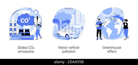 Air pollution abstract concept vector illustrations. Stock Vector