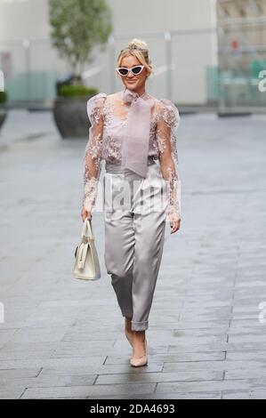 Ashley Roberts seen leaving Global Radio, Leicester Square London. Stock Photo