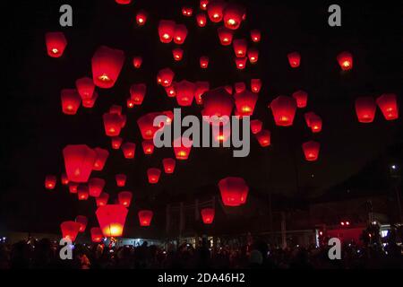 Pingxi Sky Lantern Stock Photo