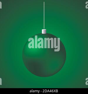 Green matte Christmas tree ball. Stock Vector