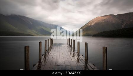 Lake Rotoiti after the storm, Nelson Lakes National Park Stock Photo