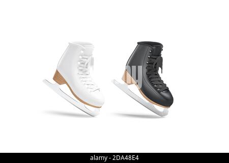 Blank white ice skates mock up, front and back view Stock Photo - Alamy