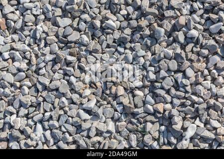 The texture of fine gravel scattered on the ground Stock Photo