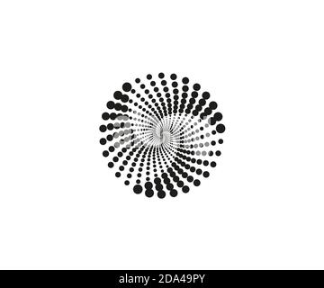 Dotted spiral symbol, a circle. Vector illustration. Stock Vector