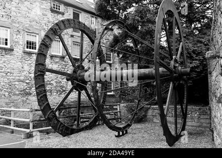 Remains of the Water Wheel at the Victoria Mill Bakewell Stock Photo