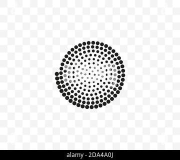 Dotted spiral symbol on transparent background. Vector illustration. Stock Vector