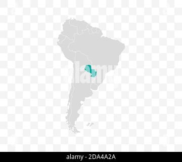 Paraguay on South America map vector. Vector illustration. Stock Vector