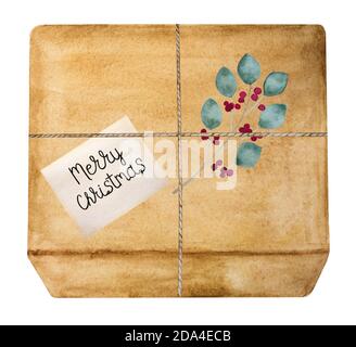 Beautiful drawing of boxes with gifts. Close-up Stock Photo