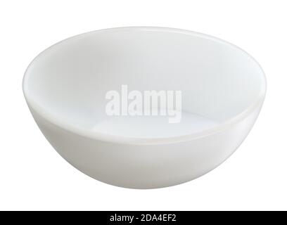 Empty white realistic ceramic dip bowl for sauces. Vector illustration. Blank round classic dishware container porcelain ramekin. Crockery for condime Stock Vector