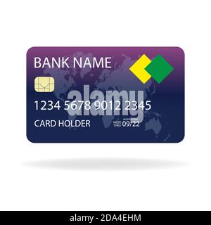 Plastic Credit card,isolated on white background Stock Vector