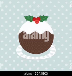 Christmas Pudding Decorative vector poster Stock Vector