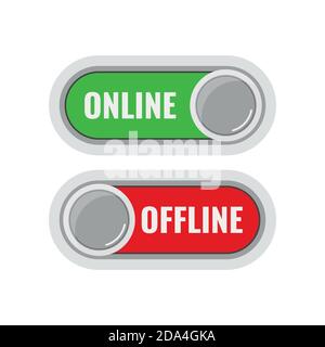 Online and offline contact or work icon set isolated on white background. Stock Vector