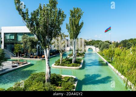 Canals in the Little Venice quarter of the seaside boulevard of Baku, Azerbaijan. Stock Photo