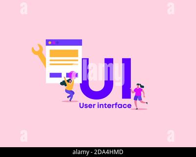 UI user interface. Convenient interface of site and web management applications security digital navigation. Stock Vector