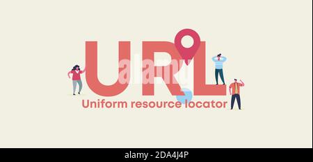 URL uniform resource locator. Technology certificate of site and web management applications. Stock Vector