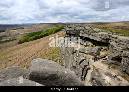 Stanage Edge in the Peak District Derbyshire England Stock Photo