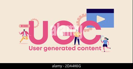 UGC user generated content. Advertising organization of site and web management applications discussion. Stock Vector