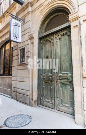 Baku, Azerbaijan – July 28, 2020. Entrance to the Marionette Theatre in the old city of Baku. Stock Photo
