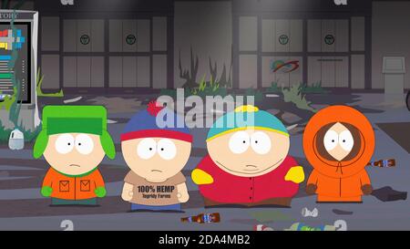 Kyle Broflovski, Stan Marsh, Eric Cartman, Kenny McCormick, 'South Park' (2018) Season 22 Episode 9 “Unfulfilled” Photo Credit: Comedy Central / The Hollywood Archive Stock Photo