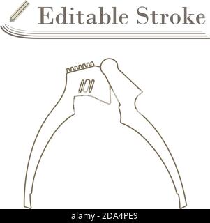 Garlic Press Icon. Editable Stroke Simple Design. Vector Illustration. Stock Vector