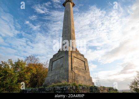 View of the Admiral Hood Monument near Compton Dundon in somerset Stock Photo