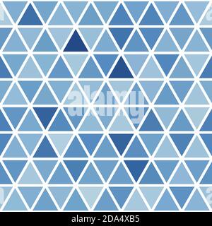 Abstract simple azure blue seamless pattern with triangles. Vector graphics. CMYK colors Stock Vector